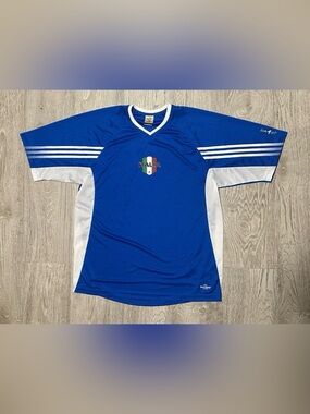 Vintage 2004 Euro Adidas Italy/Italia Men’s Blue/White Soccer Jersey